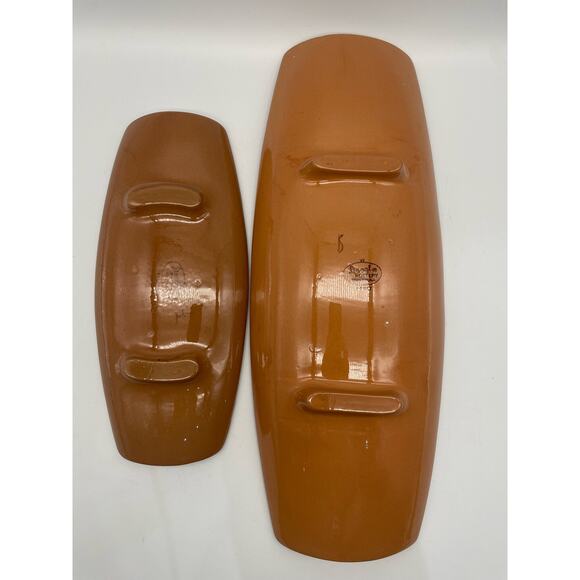 Stangl Pottery Vintage Pair of Ceramic Clay Curved Footed Platers Fruit Pattern - Picture 5 of 8